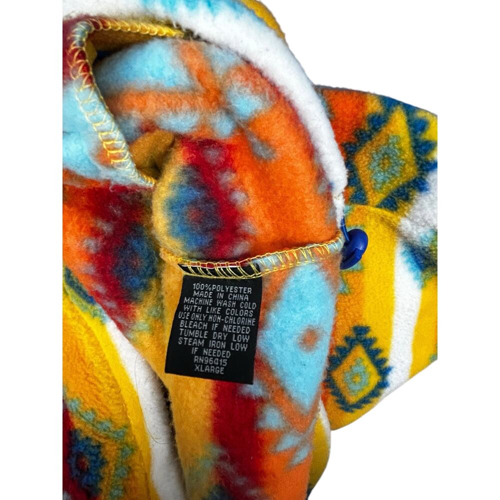 Massive Outdoor XL Aztec Southwestern Fleece Hooded Pullover Blue Multicolor - Picture 11 of 11